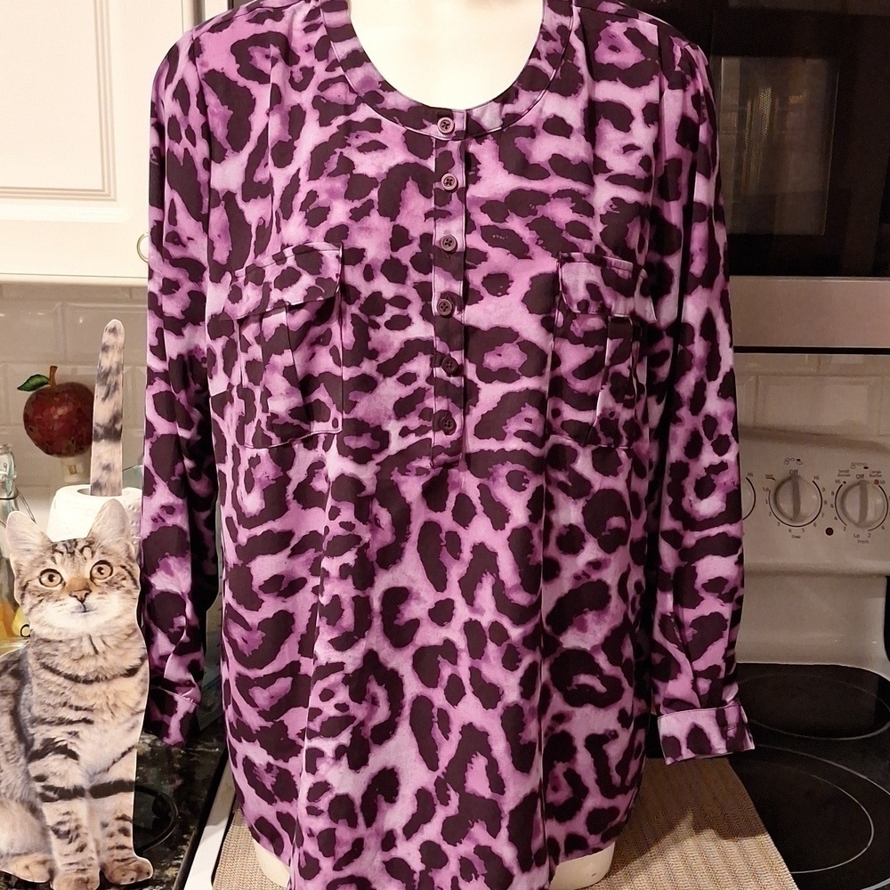 A women's Susan Graver purple long sleeve pullover regular size top XL